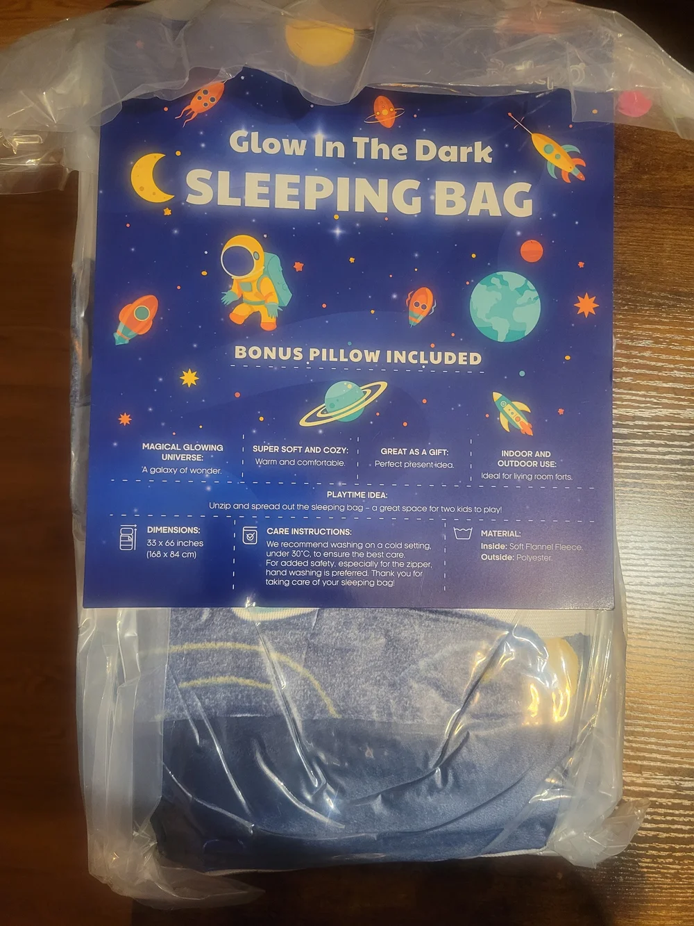 bolle Glow-In-The-Dark Sleeping Bag - Navy Space Print